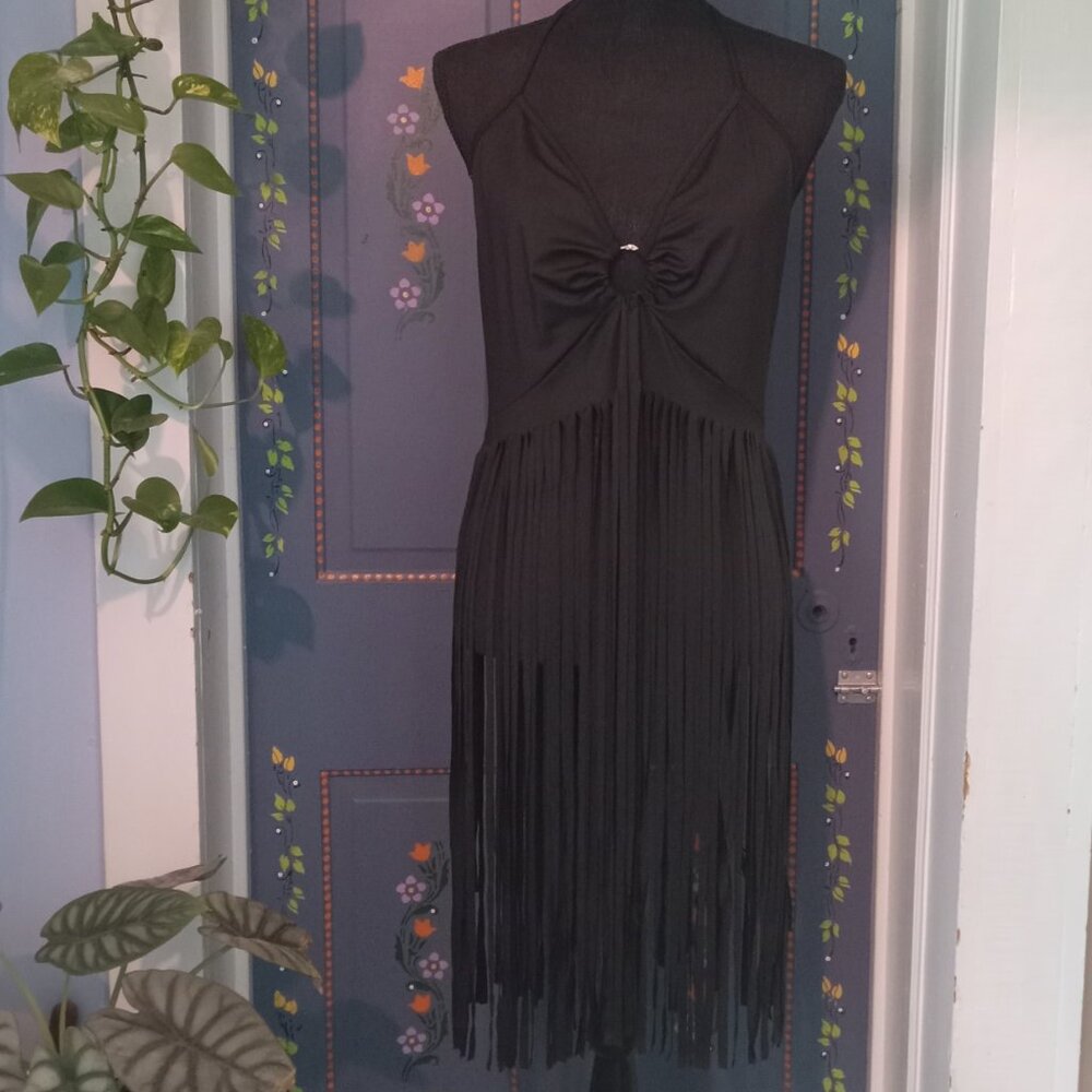 Black Fringe Top